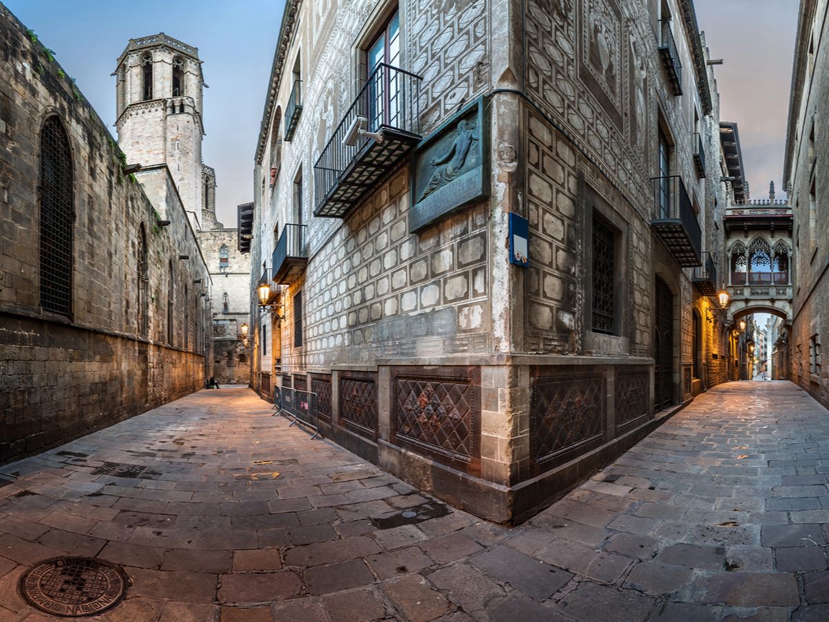 Gothic district in Barcelona